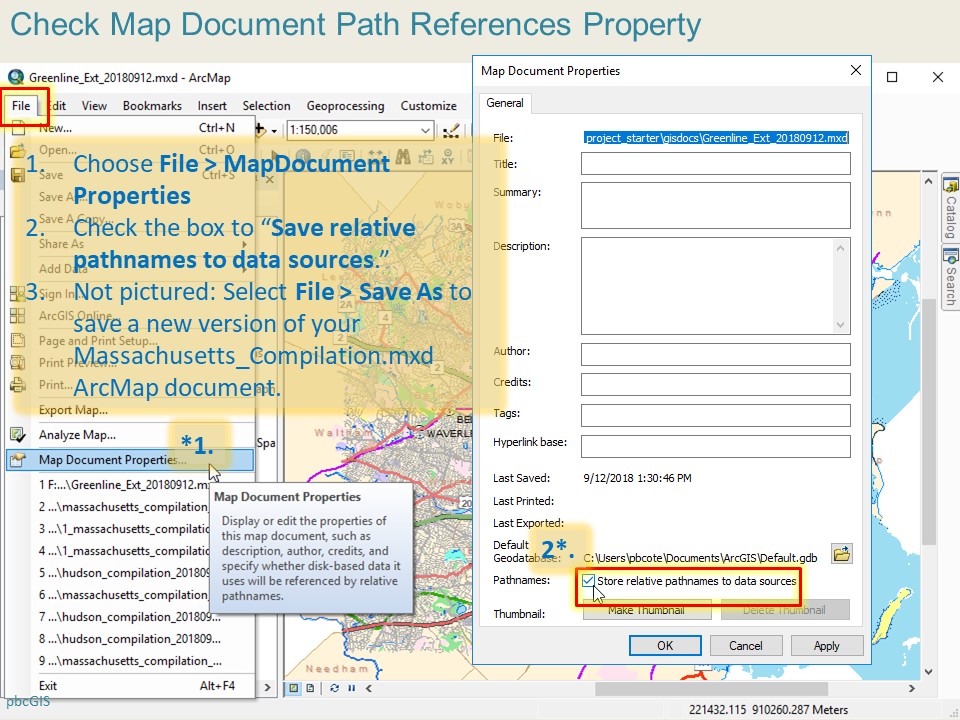 double check arcgis file with map