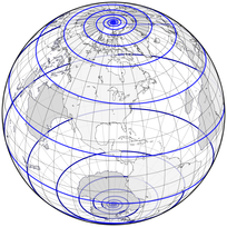 Oblique azimuthal orthographic map