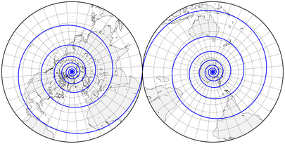 Double polar azimuthal stereographic map